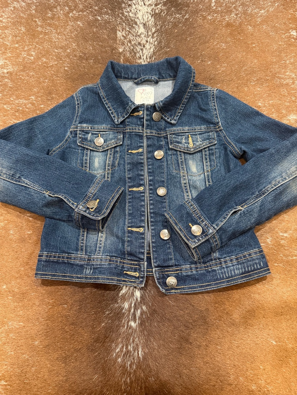 Kids Dark Blue Denim Jacket - Classic Button-Up